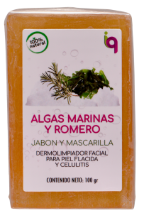 Fotografía de producto Jabón Artesanal de Algas Marinas y Romero con contenido de 100 gr. de Iq Herbal Products 